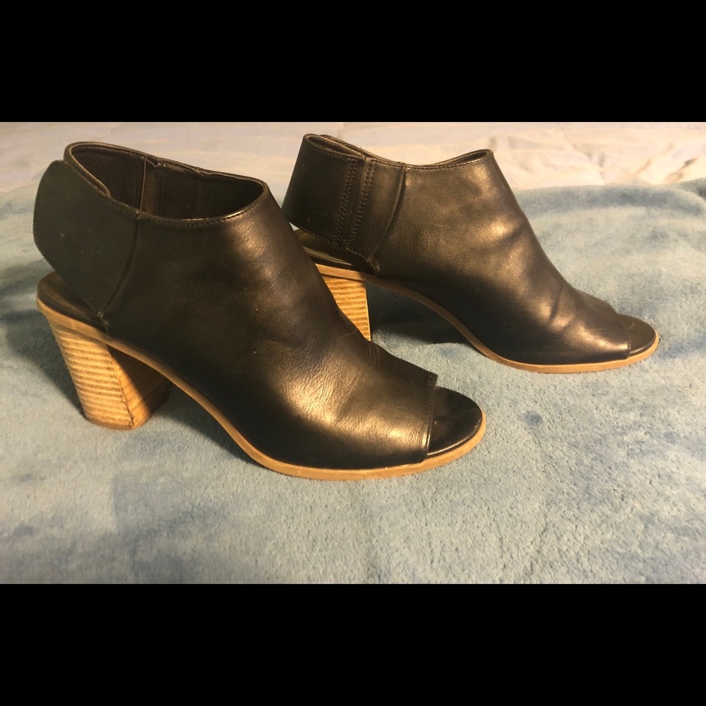 Peep Toe Black Booties